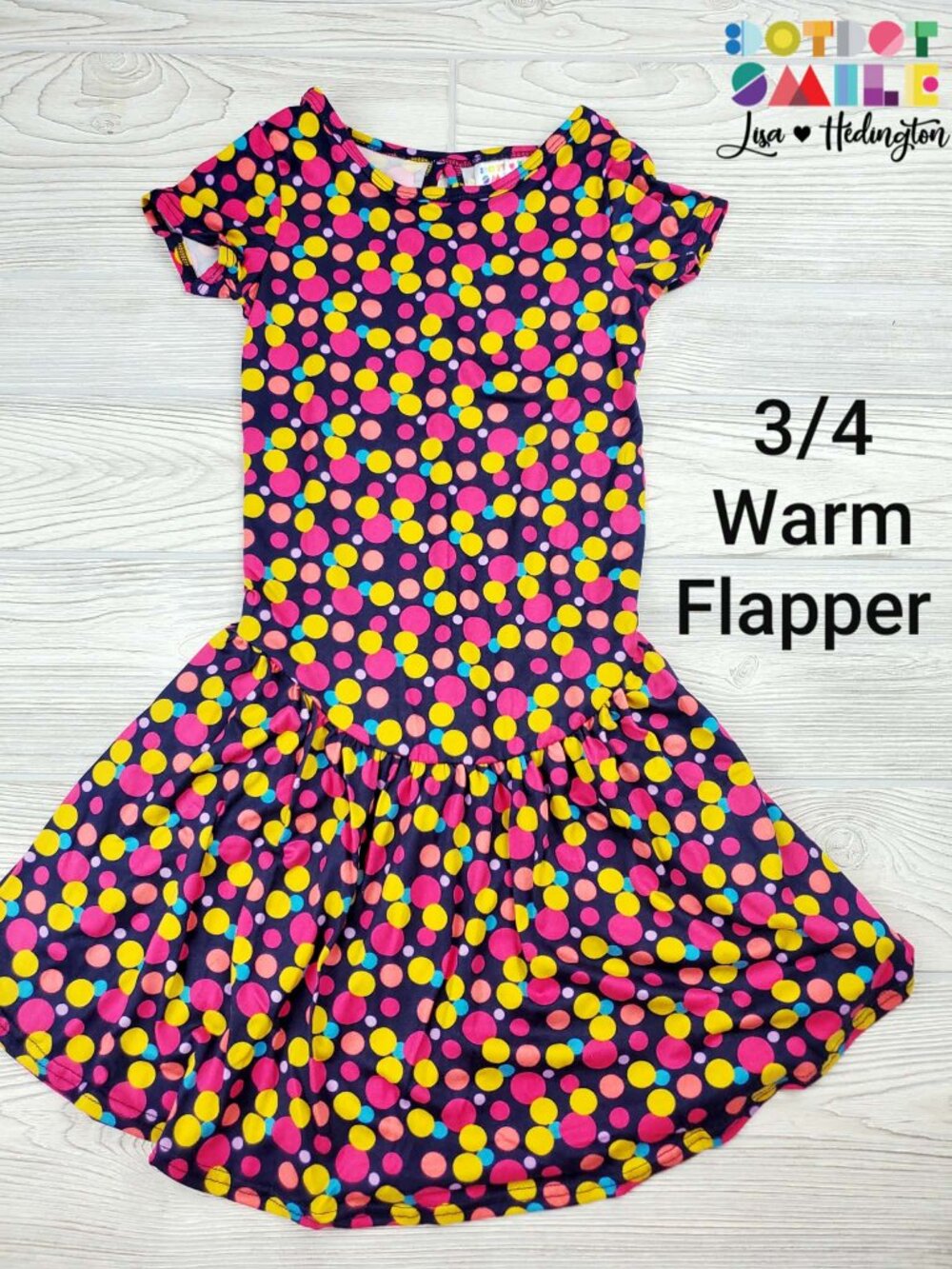 NWT Dot Dot Smile Drop Waist Flapper Dress Polka Dot Confetti Party 3/4